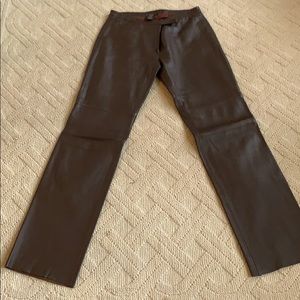 Fabulous chocolate brown genuine leather pants